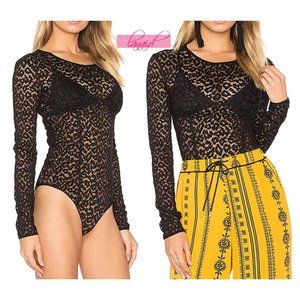 House of Harlow Revolve Josephine Bodysuit Leopard